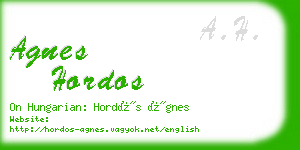 agnes hordos business card